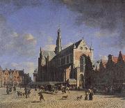 BERCKHEYDE, Gerrit Adriaensz. The Market Place and the Grote Kerk at Haarlem oil